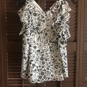 Nanette Lenore Ruffled Sleeve Printed Top